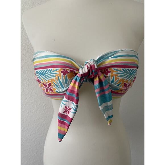 Kenny Flowers Swim Bikini Top Strapless Mayakoba Multicolor Swimwear - Picture 2 of 7